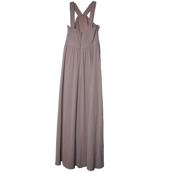 Lulus Air of Romance‎ Taupe Maxi Dress NWT Size Medium Lined Zip Sleeveless - Picture 6 of 8
